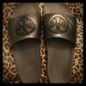 Tory Burch Black Lina Slides